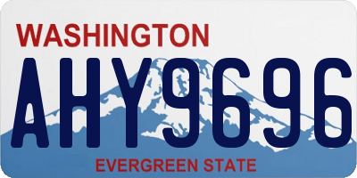 WA license plate AHY9696