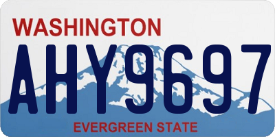 WA license plate AHY9697