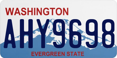 WA license plate AHY9698