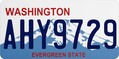 WA license plate AHY9729