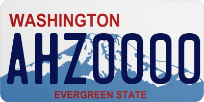 WA license plate AHZ0000
