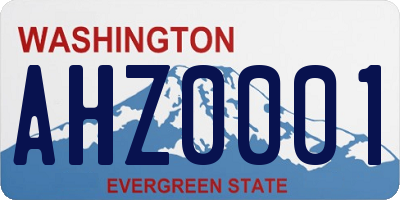WA license plate AHZ0001
