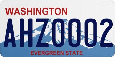 WA license plate AHZ0002