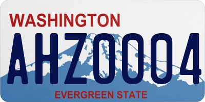 WA license plate AHZ0004