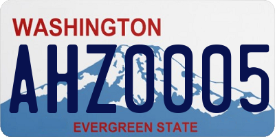 WA license plate AHZ0005