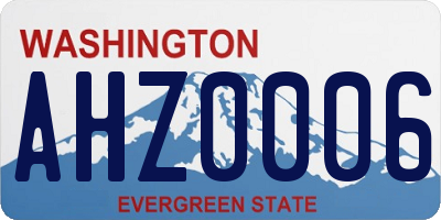 WA license plate AHZ0006