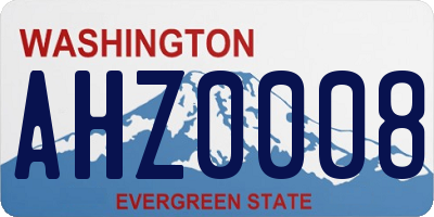 WA license plate AHZ0008