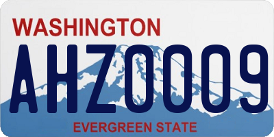 WA license plate AHZ0009