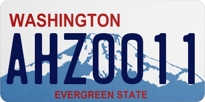WA license plate AHZ0011