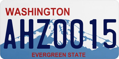 WA license plate AHZ0015