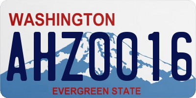WA license plate AHZ0016
