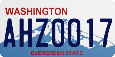 WA license plate AHZ0017