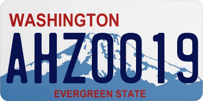 WA license plate AHZ0019