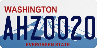 WA license plate AHZ0020