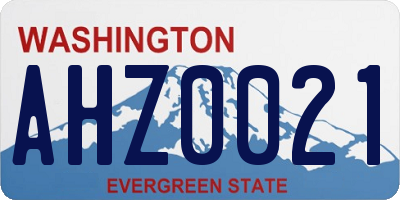 WA license plate AHZ0021