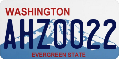 WA license plate AHZ0022