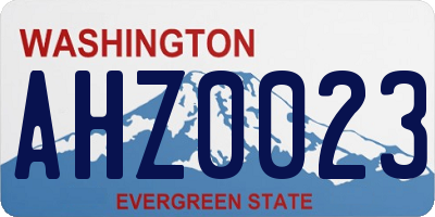 WA license plate AHZ0023