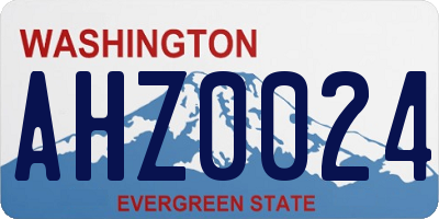 WA license plate AHZ0024