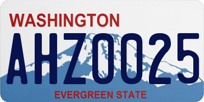 WA license plate AHZ0025