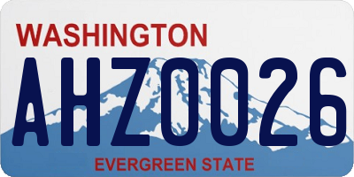 WA license plate AHZ0026