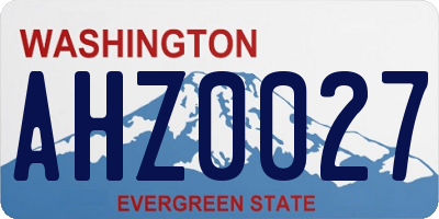 WA license plate AHZ0027