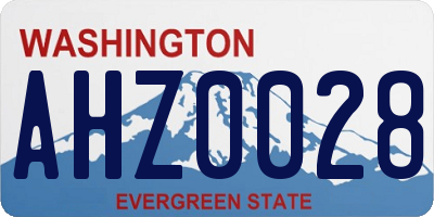 WA license plate AHZ0028