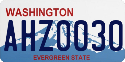 WA license plate AHZ0030
