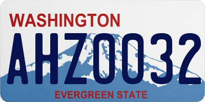 WA license plate AHZ0032