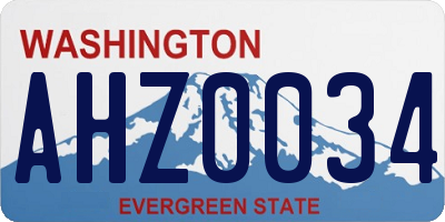 WA license plate AHZ0034