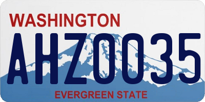 WA license plate AHZ0035