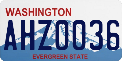 WA license plate AHZ0036