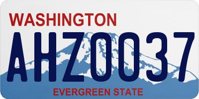 WA license plate AHZ0037