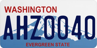 WA license plate AHZ0040