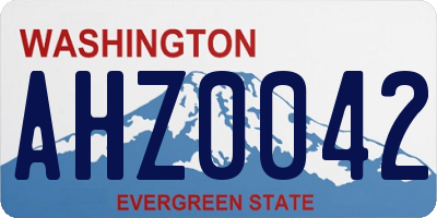 WA license plate AHZ0042