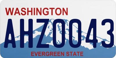 WA license plate AHZ0043