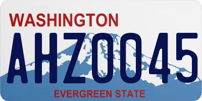 WA license plate AHZ0045