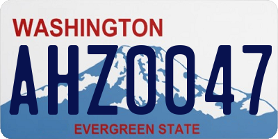 WA license plate AHZ0047
