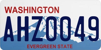 WA license plate AHZ0049