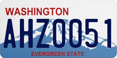 WA license plate AHZ0051