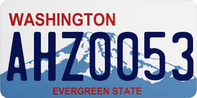 WA license plate AHZ0053