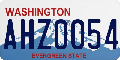 WA license plate AHZ0054