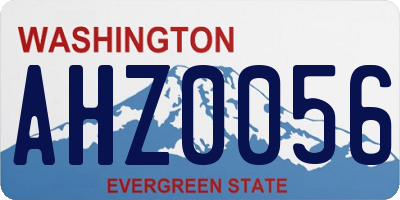 WA license plate AHZ0056