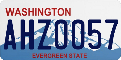 WA license plate AHZ0057