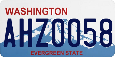 WA license plate AHZ0058