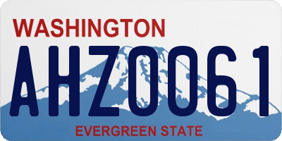 WA license plate AHZ0061