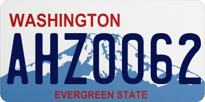 WA license plate AHZ0062