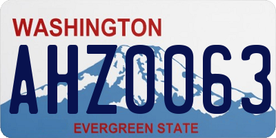 WA license plate AHZ0063