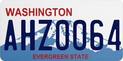 WA license plate AHZ0064
