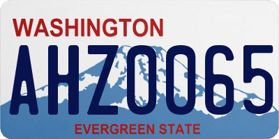 WA license plate AHZ0065