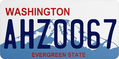 WA license plate AHZ0067